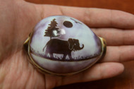Carved Purple Elephant Tiger Cypraea Cowrie Shell