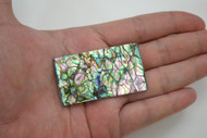Flat Abalone Shell Blank Inlay Black Back 2 1/4"