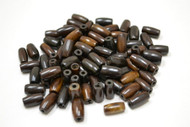 Plain Chocolate Dark Brown Buffalo Bone Tube Pipe Beads