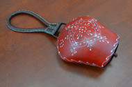 Red Rusty Iron Bell With Leather Handler