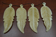 Carved Buffalo Bone Leaf Pendant