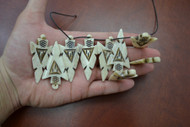 Brown Carved Buffalo Bone Arrowhead Pendants