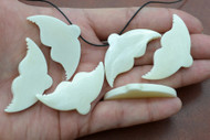 Carved Buffalo Bone Whale Tail Pendant