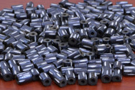Chocolate Brown Carved Stripe Bone Tube Beads 7mm