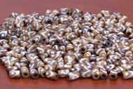 Coffee Brown Mudbone Wavy Dotted Bone Tube Beads 9mm