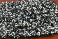 Chocolate Brown Batik Wavy Dotted Bone Tube Beads 8mm