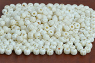Off White Carved Slant Lines Bone Tube Beads 6mm