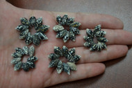 Black Nassa Shell Rosettes Flower Rings