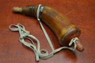 Brown Powder Buffalo Horn With Leather Strap