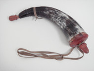 Grayish Buffalo Horn With Leather Strap
