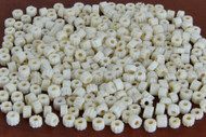 White Carved Stripe Bone Round Tube Beads 6mm