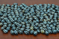 Chocolate Brown Carved Stripe Bone Tube Beads 9mm