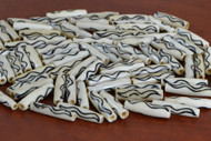 Light Brown Mudbone Wavy Bone Tube Beads 1"