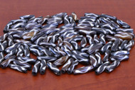 Chocolate Brown Mudbone Wavy Bone Tube Beads 22mm