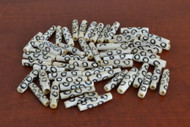 Coffee Brown Spotted Mud Bone Tube Beads 1"