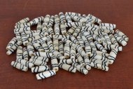 Coffee Brown Wavy Mud Bone Tube Beads 19mm