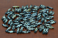 Chocolate Brown Cross Stripe Mud Bone Tube Beads 19mm