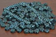 Chocolate Brown Carved Swirl Bone Round Beads 14mm
