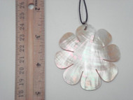 Carved Golden Mother of Pearl Flower Pendant 60mm