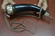 Black Powder Buffalo Horn Inlay Abalone Shell With Leather Strap