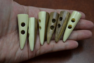 Half Brown & White Buffalo Horn Toggle Buttons