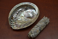 California Mini White Sage Smudge 4" with Abalone Shell 5" 