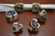 Carved Tiger Cowrie Shell Napkin Rings
