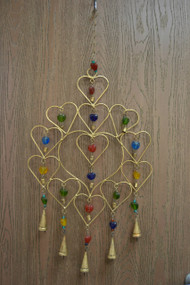 Handmade Heart Rusty Iron Metal Bells Windchime