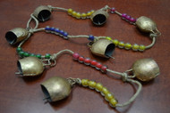 8 Pcs Handmade Rusty Iron Metal Bells String 44"