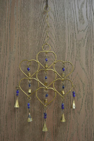 Handmade Purple Heart Rusty Iron Metal Bells Windchime