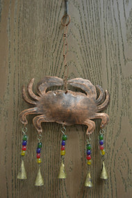 Handmade Crab Rusty Iron Metal Bells Windchime