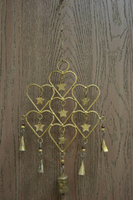 Handmade Heart Start Rusty Iron Metal Bells Windchime