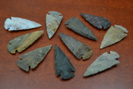 Hand Carved Agate Stone Spearpoint Arrowheads 2" - 2 1/2"