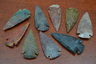 Hand Carved Agate Stone Spearpoint Arrowheads 2 1/2" - 3"