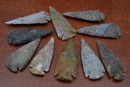 Hand Carved Agate Stone Spearpoint Arrowheads 3" - 3 1/2"
