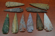 Hand Carved Agate Stone Spearpoint Arrowheads 3 1/2" - 4"