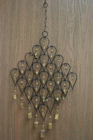 Handmade Rusty Iron Metal Bells Diamond Oval Windchime