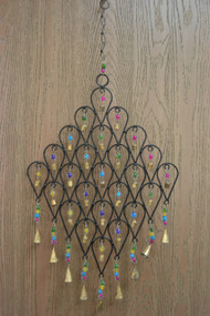 Handmade Rusty Iron Metal Bells Oval Diamond Windchime