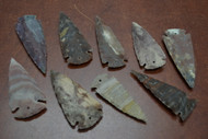 Hand Carved Agate Stone Spearpoint Hole Arrowhead Pendants 2 1/2" - 3"