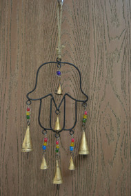 Handmade Metal Rusty Iron Bells With Glass Beads Windchime