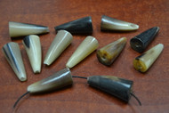 12 Pcs Honey Water Buffalo Horn Pendant Charm 1 1/4"