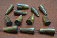 12 Pcs Brown Buffalo Horn Pendant Charm 1 1/4"
