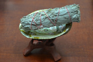 Abalone Kit - 4" Shell with 6" Wood Stand and 4" Sage