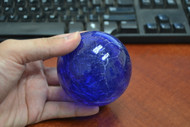 Cobalt Blue Reproduction Cracking Glass Float Fishing Ball 3"