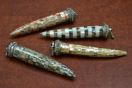 4 Pcs Assort Mother of Pearl Shell Brass Capped Pendant 3" - 3 1/2"