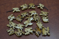 30 Pcs Tan Carved Elephant Buffalo Bone Beads 1/2"