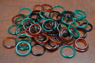 100 Pcs Assort Three Colors Agate Gemstone Rings 3mm Size 5-9