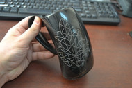 Carved Buffalo Horn Medieval Ale Drinking Cup 5"