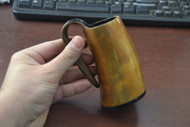 Brown Buffalo Horn Medieval Ale Drinking Cup 5"