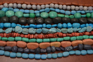 Assort Handmade Carved Clay Beads - 12 Strands